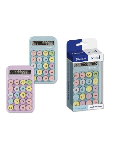 CALCULADORA PASTEL TECLAS COLORES 10 DIGITOS