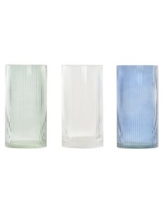 JARRON CRISTAL RECTO COLORES NEUTROS 10X10X20 3 SURT.