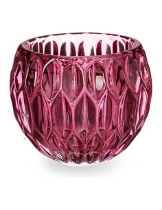 PORTAVELAS HEXAGONO PEQUEÑO ROSA OSCURO