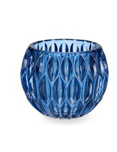 PORTAVELAS HEXAGONO PEQUEÑO AZUL