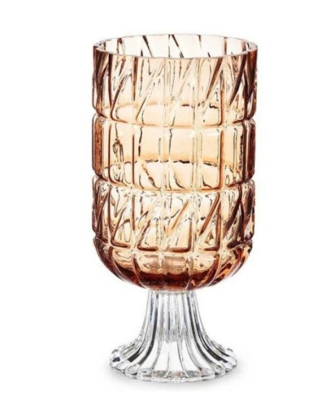 JARRON CRISTAL TALLADO COBRE 13X26,5CM