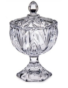 BOMBONERA VIDRIO 14,2X9,3CM HOJAS