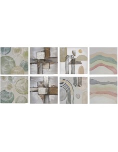 CUADRO 8 SURTIDOS ABSTRACTO 100% 60X60X4 CM