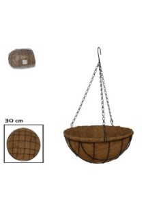 MACETERO COCO COLGANTE BRASIL 30CM