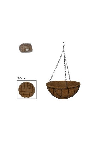 MACETERO COCO COLGANTE BRASIL 30CM
