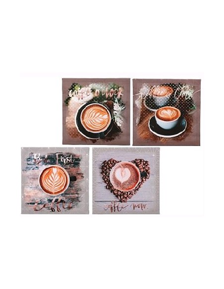 CUADRO CAFÉ 28X28X1,5CM 4 SURT.