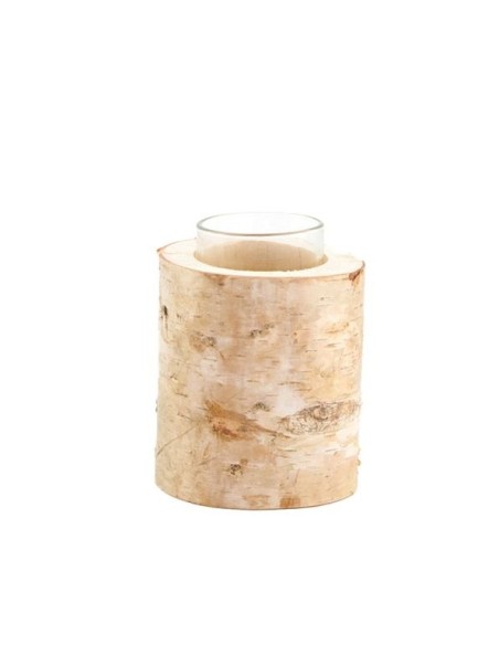 PORTAVELAS MADERA  Ø8,5x12,5cm