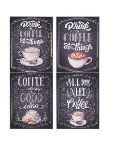 CUADRO CAFE DECORACION 4 SURT 30X40 CM