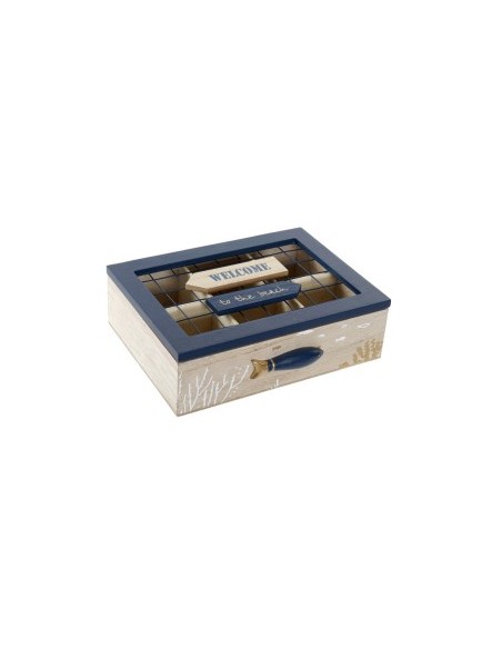 CAJA INFUSIONES MADERA METAL 23X18X7 PEZ