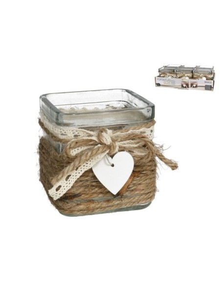 PORTAVELAS OLDIE 7.5X7.5X7.8 CRISTAL