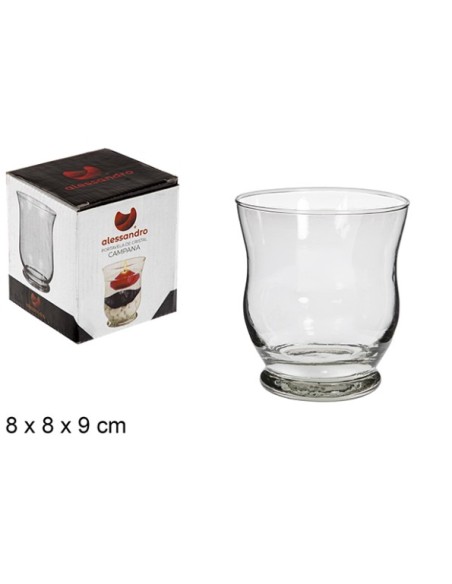PORTAVELA CRISTAL CAMPANA 8X8X9CM