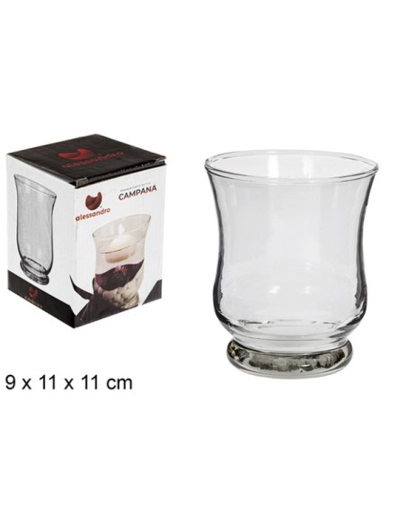 PORTAVELA CRISTAL CAMPANA 9X9X11CM