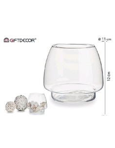 JARRON CRISTAL REDONDO CURVADO BAJO 12cm