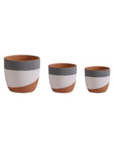 SET 3 MACETAS TRICOLOR 17x17x15cm / 13,5x13,5x12,5cm / 10,5x10,