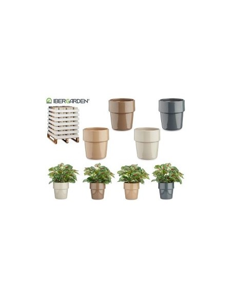 MACETA CERAMICA CONICA APILABLE SURT 4 COL NEUTROS
