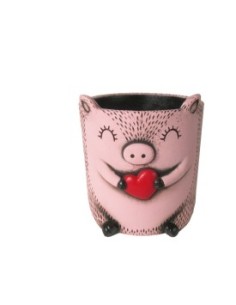 MACETERO CERDO CORAZON L 18,8x17,4x17,8 cm.