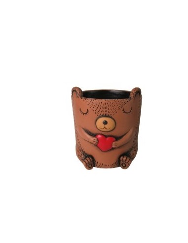 MACETERO OSO CORAZON L 19,3x17x18 cm.