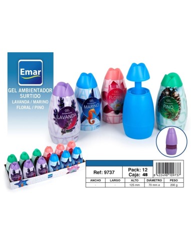 AMBIENTADOR GEL 200GR LAV/PINO/FLORAL/MARINO