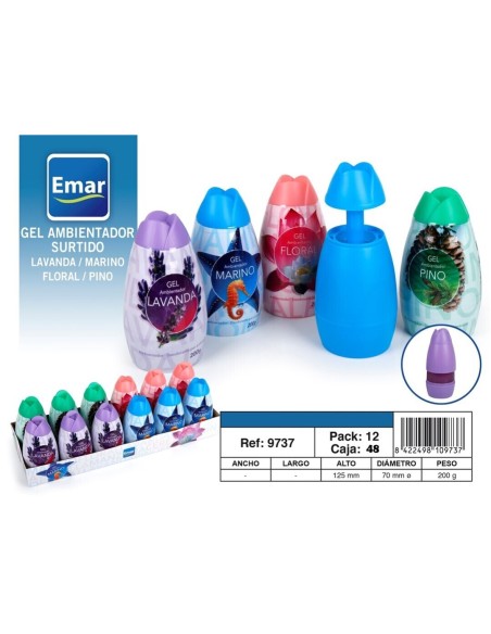 AMBIENTADOR GEL 200GR LAV/PINO/FLORAL/MARINO