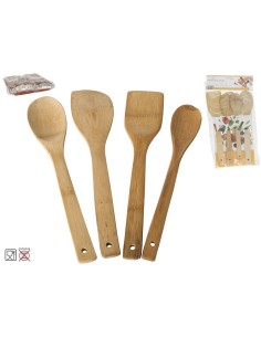 UTENSILIOS COCINA X4 ADONIS BAMBU