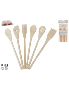 SET UTENSILIOS DE COCINA X6 - MADERA