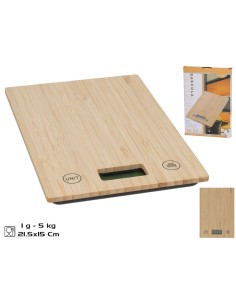 BASCULA COCINA BAMBU 5KG 21,5X15 CM