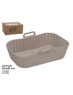 BANDEJA SILICONA PARA AIR FRYER 20X13X6,5 CM GRIS