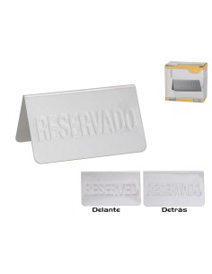 CARTEL METALICO RESERVADO 10X6X5,4 CM