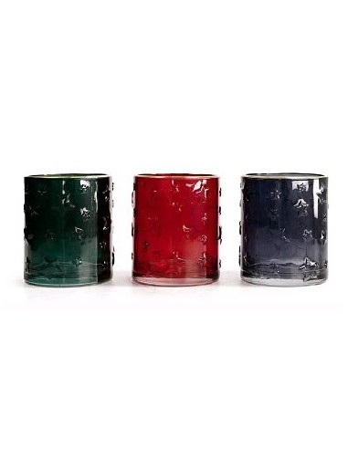 PORTAVELAS CRISTAL NAVIDAD 8.8x10cm