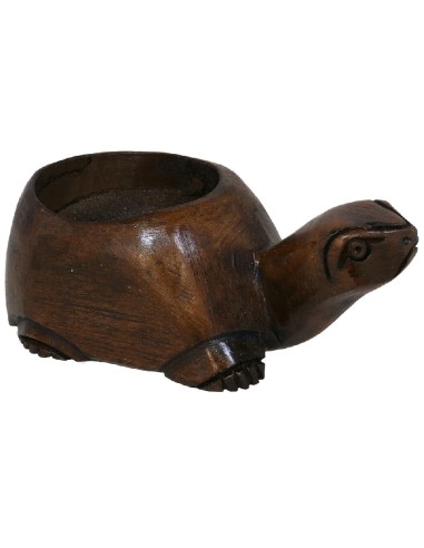 PORTAVELA TORTUGA MADERA 9,5CM