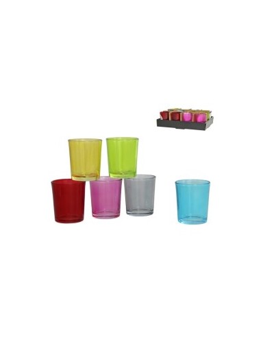 PORTAVELAS CRISTAL RED. LINARES 5,6X6,8CM 6 S