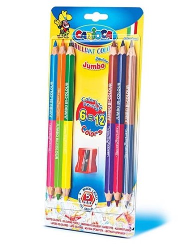 LAPICES 6 UND JUMBO BICOLOR + SACACAPUNTAS