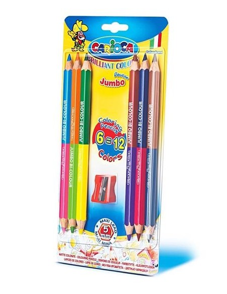 LAPICES 6 UND JUMBO BICOLOR + SACACAPUNTAS