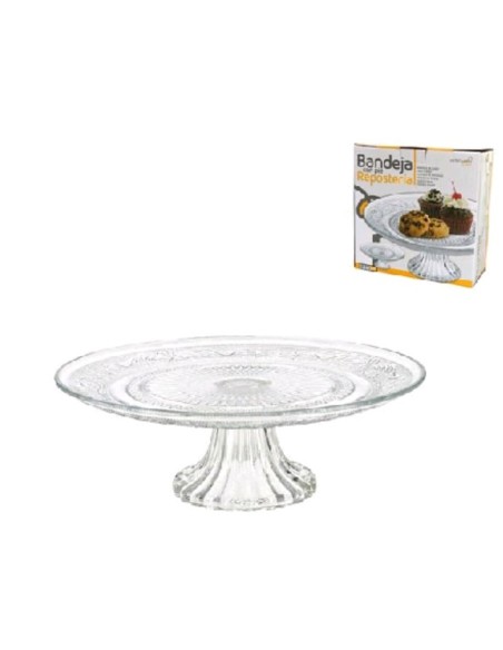 BANDEJA  C/PIE REPOSTERIA 20 CM - CRISTAL