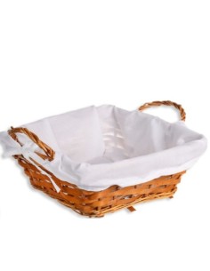 PANERA CUADRADA ASAS COLOR MIEL CON FORRO 22X22X8CM