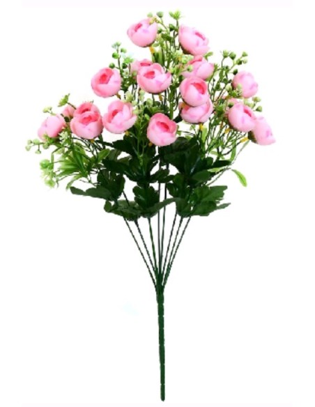 RAMO RANUNKULUS X9 X18 -51CM (ROSA)