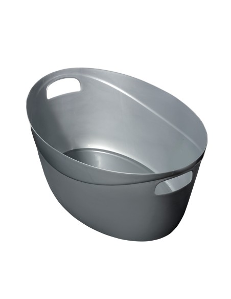 CESTO MULTIUSOS OVALADO 37L. PLATA