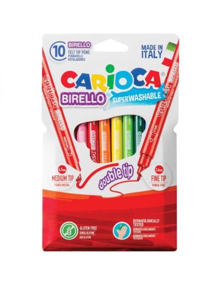 ROTULADOR CARIOCA 10 COL BIRELLO DOBLE PUNTA