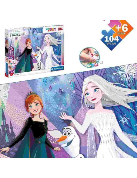 PUZZLE 104 PCS CON PEGATINA FROZEN II
