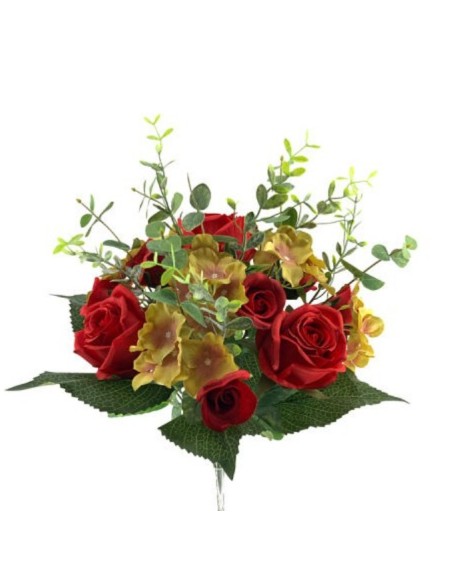 BOUQUET ROSAS HORTENSIAS ROJO (9160-08)