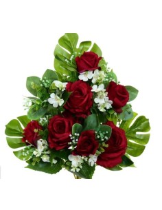 CONJUNTO ROSAS-CAPULLOS X8-54CM (ROJO)