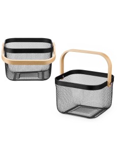 CESTA CUADRADA ASA NEGRA