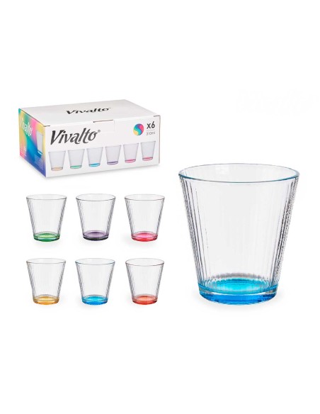 VASO VIDRIO RAYAS TRANSP COLOR 310 ML