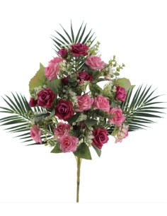 RAMO PALMA MINI ROSITAS X 12 FUCSIA