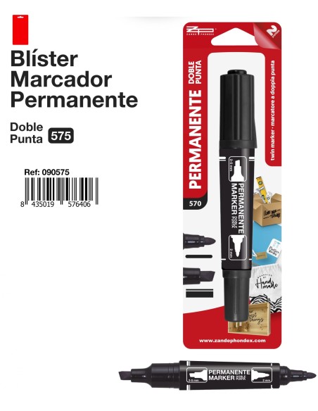 ROTULADOR PERMANENTE DOBLE PUNTA NEGR