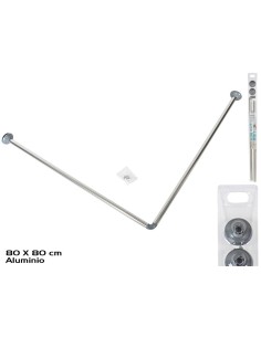 BARRA BAÑO ESQUINERA 80X80 CM CROMADA