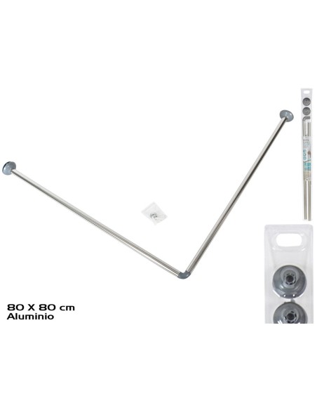 BARRA BAÑO ESQUINERA 80X80 CM CROMADA