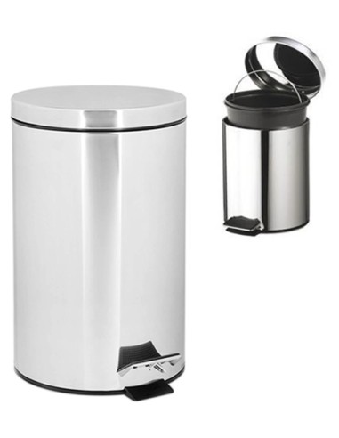 PAPELERA PEDAL INOX 7L
