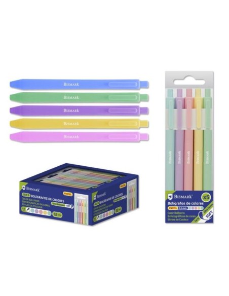 BOLIGRAFOS 5UND SOFT TINTA COLORES PASTEL 0.7mm