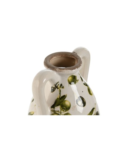 JARRON GRES 13X13X35 OLIVAS VERDE